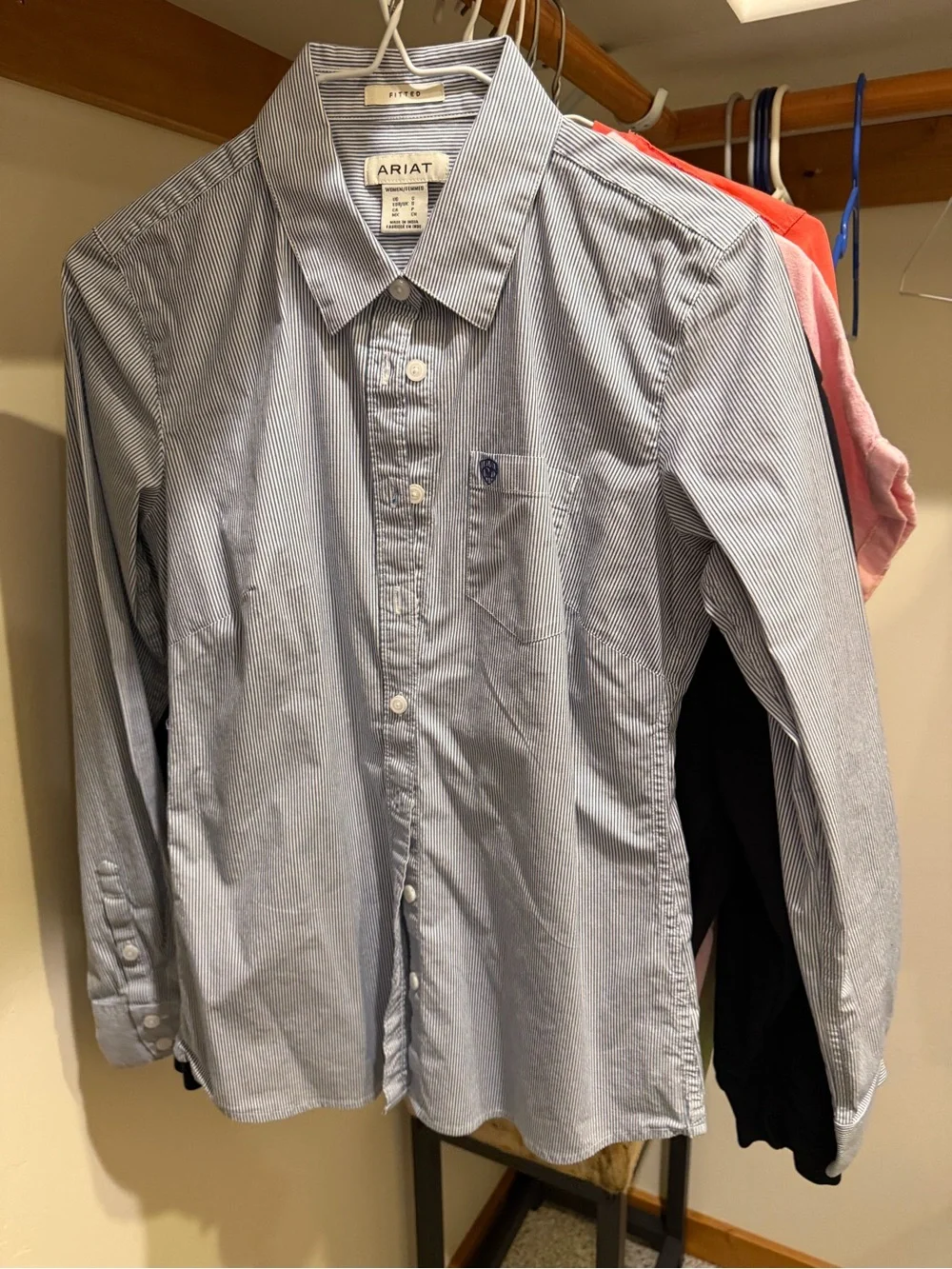 Ariat women’s Blue Pinstripe Button-Down Shirt
